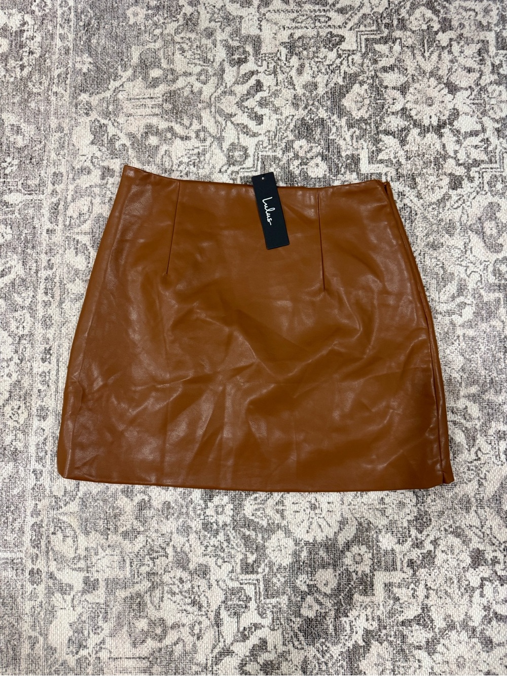 NWT Corte Brown Vegan Leather Mini Skirt
